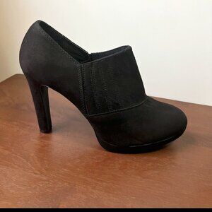 IMPO Stretch Suede High Heel Booties Black